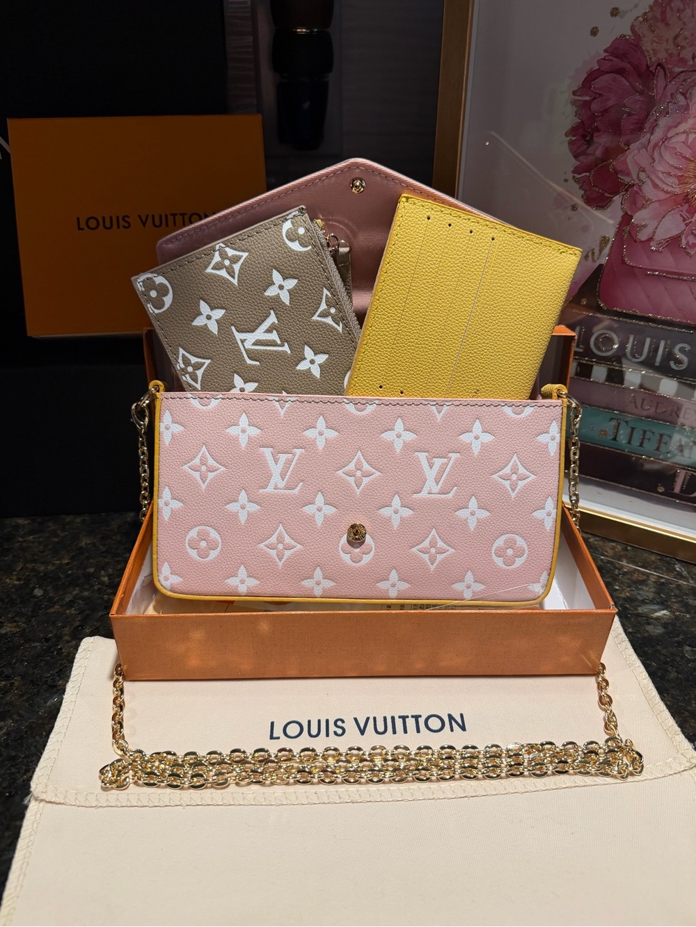 Luu Pink and Yellow Mono Crossbody